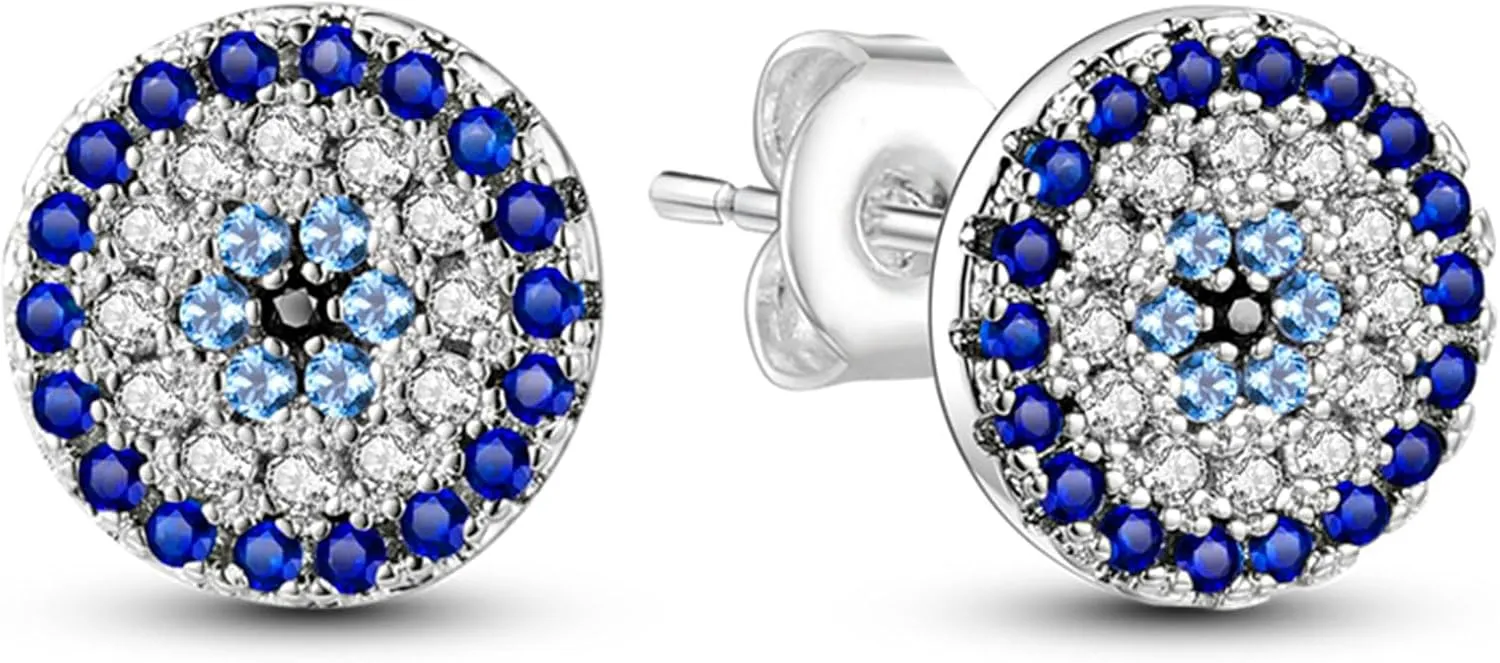 Earrings for Women, 925 Sterling Silver Earring, Fashion Graduation Birthday Gifts Blue Shape Stud Jewelry for Girls Teen