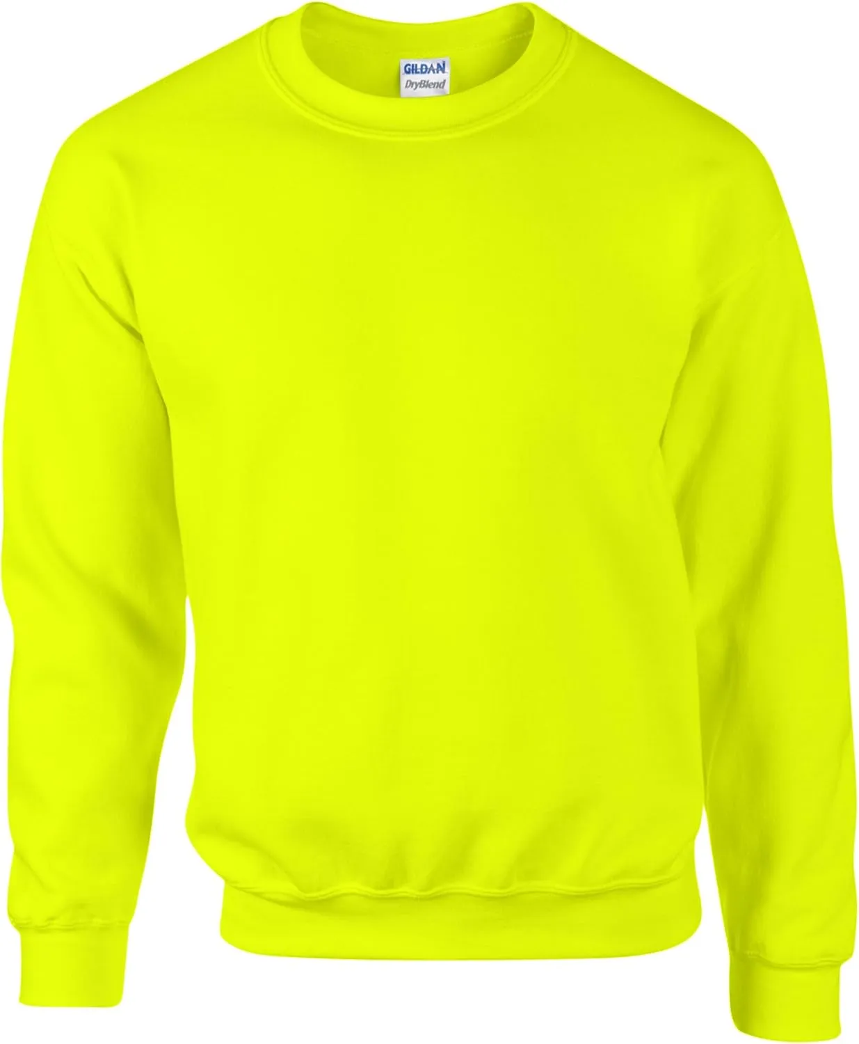 Gildan DryBlend Adult Set-in Crew Neck Sweatshirt (13 Colours) (L) (New Safety Green)