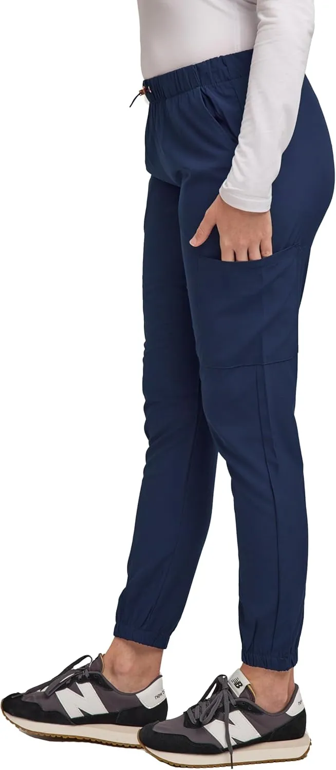 Green Town Scrubs for Women - Jogger Scrub Pant, Cargo Pockets, Stretch Fabric, Drawcord, Easy Care