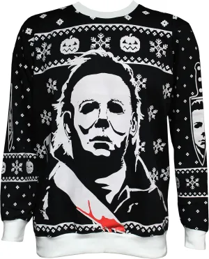 Halloween Michael Myers Holiday Sweater, Black
