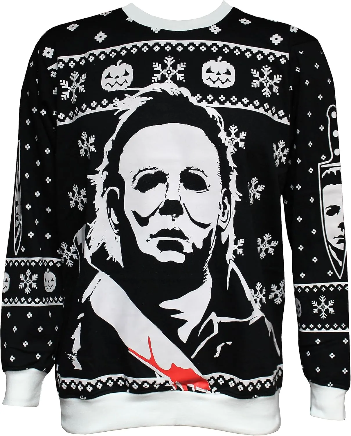 Halloween Michael Myers Holiday Sweater, Black