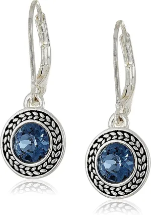 Handmade Bohemian Crystal Leverback Earrings for Women  Lightweight 925 Silver Plated Boho Dangle Teardrop Earrings Jewelry Gifts (Black, Blue, White Pearl)