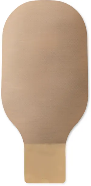 Hollister 18124 New Image 2-Piece Drainable Pouch With Two Sided Comfortwear Panel And Clamp Closure 2-3/4" Flange, 12" L, Standard, Beige, With Belt Tabs, Without Integrated Filter