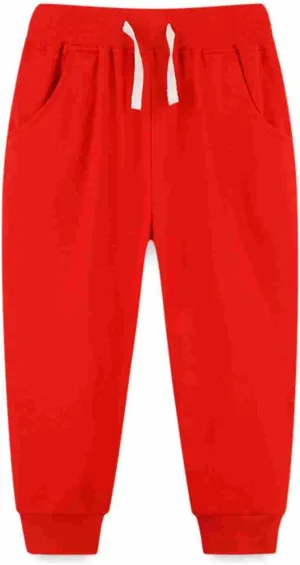 Kids Boys Pull On Sweatpants Cotton Jogger Pants Elastic Waist Active Joggers Boys ounge Trousers Athletic Sweatpants