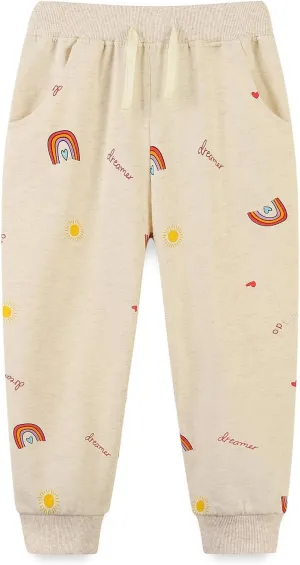 Mud Kingdom Little Boys Girls Christmas Sweatpants Elastic Waist Joggers Embroidered Pattern Sweat Pants with Pockets