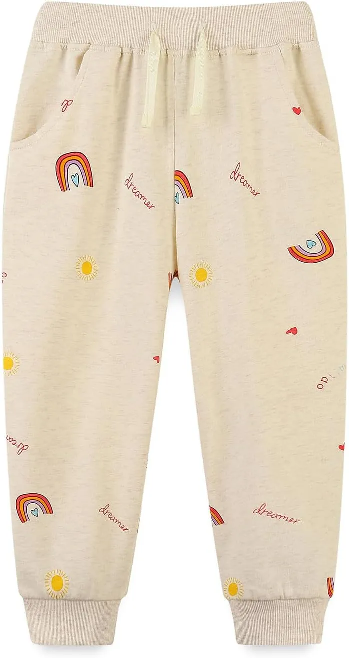 Mud Kingdom Little Boys Girls Christmas Sweatpants Elastic Waist Joggers Embroidered Pattern Sweat Pants with Pockets