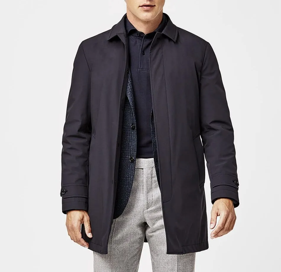 Olmetex Midnight Blue Stretch Unconstructed Bonded Water-Repellent Windbreaker