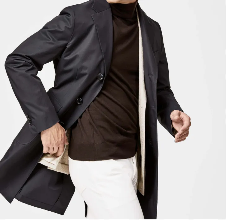 Olmetex Midnight Blue Water-Repellent Cotton Blend Twill Windbreaker