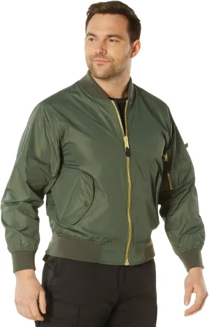 Rothco Lightweight Enhanced Nylon MA-1 Flight Jacket (US, Alpha, XX-Large, Regular, Regular, Sage Green)