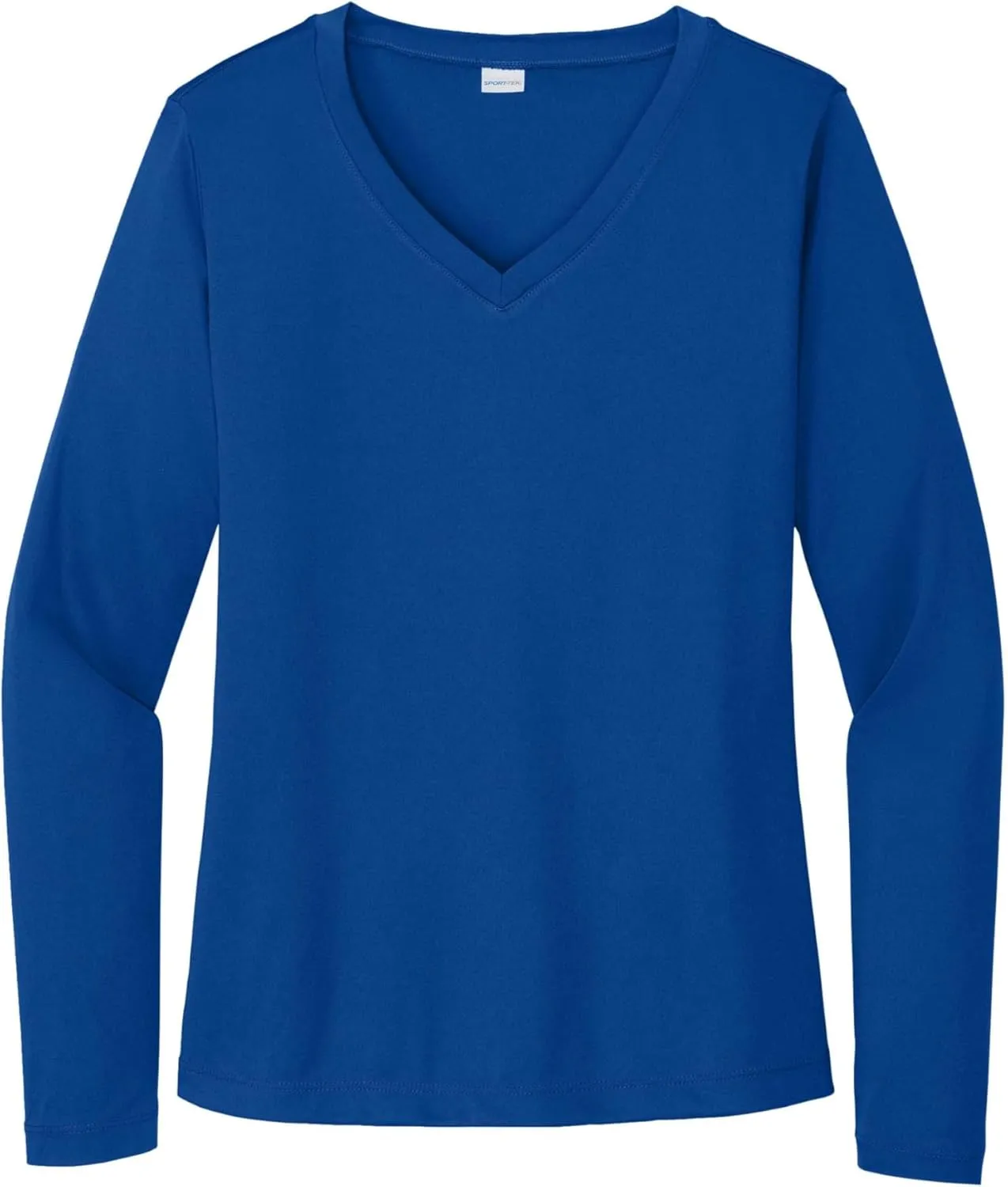 SPORT-TEK Women's Long Sleeve PosiCharge Competitor V-Neck Tee | Workout T-Shirt for Spring & Summer Fashion