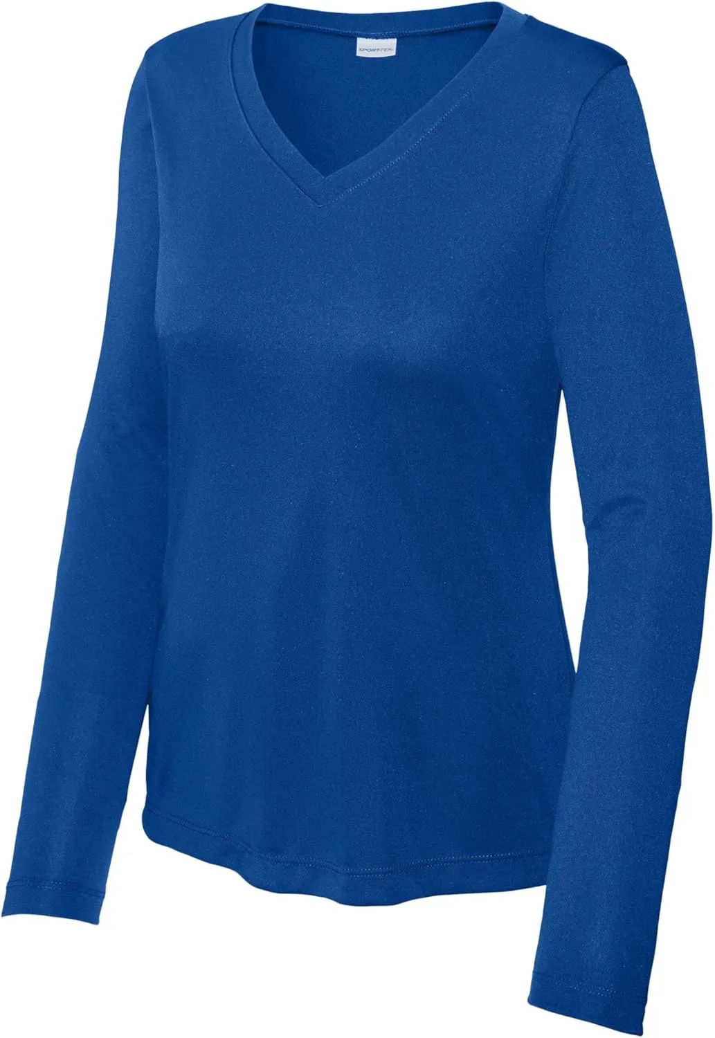SPORT-TEK Women's Long Sleeve PosiCharge Competitor V-Neck Tee | Workout T-Shirt for Spring & Summer Fashion
