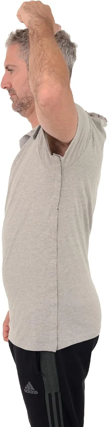 USBD Post Surgery Shoulder Recovery Shirt Tearaway Snap Open Design Tshirt for Easy Chemo Port Access Tee
