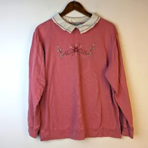 Vintage 80's Haband Embroidered Cottagecore Sweatshirt - XL